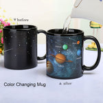 Creative Ceramic Mug Color Changing Mug Heat Revealing Coffee Cup Friends Gift Student Breakfast Cup Star Solar System Mug