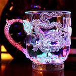 LED Flash Magic Color Changing Dragon Cup Water Activated Light-Up Beer Coffee Milk Tea Wine Whisky Bar Mug travel Creative Gift