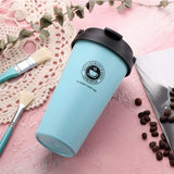 Omife 500ml Stainless Steel Cup Coffee Mug Travel Coffe Mugs Cafe Tea Cute Cups With Lid eco friendly Products For Gifts Office