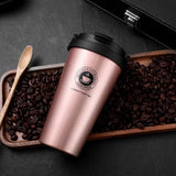 Omife 500ml Stainless Steel Cup Coffee Mug Travel Coffe Mugs Cafe Tea Cute Cups With Lid eco friendly Products For Gifts Office