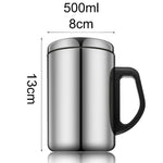 Practical Double Walled Stainless Steel Travel Mug Lid Thermal Insulated Water Cup Bottle Coffee Water Tea Cup Camping Travel