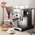 ITOP 15 Bar Italian Semi-automatic Coffee Maker Cappuccino Milk  Bubble Maker Americano Espresso Coffee Machine for Home