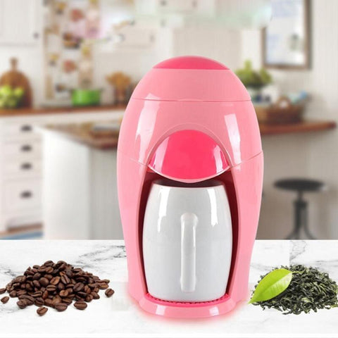 American Coffee Machine Small Drip Tea Maker Household Electric Portable Multi-Function Brewing Coffee Machine Pink