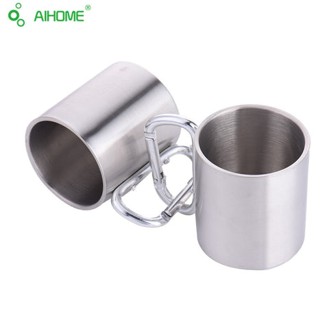 1 Piece 220ml Stainless Steel Camping Cup