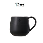 Black Brand Mug With Cover And Spoon 16oz 12oz