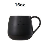 Black Brand Mug With Cover And Spoon 16oz 12oz